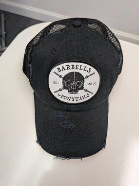 Barbells And Ponytails "Skull" Classic Mesh Baseball Hat NEW
